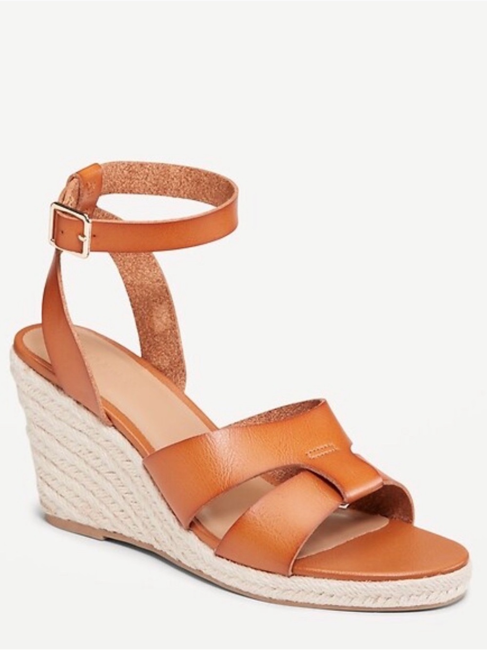 Women’s Old Navy Tan Espadrille Wedge Sandals with Ankle Strap